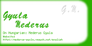 gyula mederus business card